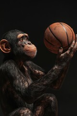 Monkey Holding Basketball