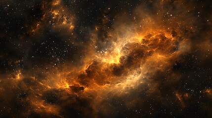 Wall Mural - A black hole rendered in 3D, with swirling clouds and stars forming a visually stunning cosmic environment