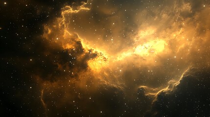 Wall Mural - A visually captivating 3D depiction of a black hole, with vibrant clouds and stars creating a breathtaking cosmic environment