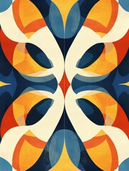 Aufkleber - Colorful abstract pattern with flowing shapes and bold hues creating a visually engaging design for modern decor. Generative AI