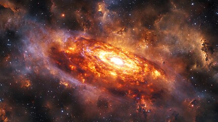 Wall Mural - A cosmic wonder of a black hole in 3D, surrounded by luminous clouds and stars, creating a breathtaking space environment