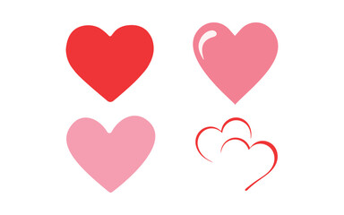 heart love vector illustration art design. romance or valentine's day red heart, love silhouette vec