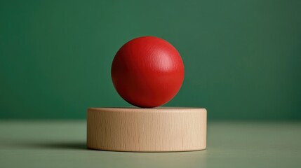 Canvas Print - Red Egg on Wooden Stand