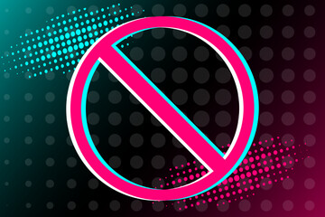 Wall Mural - Stop Tik Tok. Social media. Ban social media Tik Tok. Vector illustration.