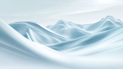 Wall Mural - Serene Blue Mountains Abstract Landscape