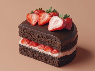 Wall Mural - Chocolate Cake with Strawberries