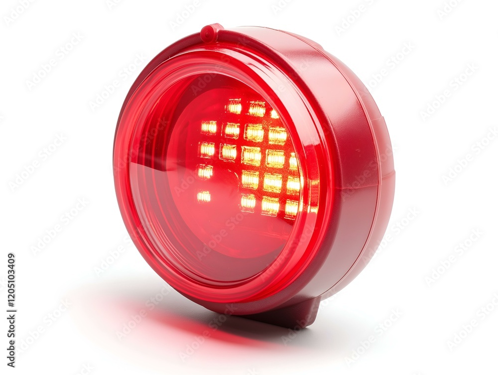 red warning light multiple led red warning light isolated on white ...