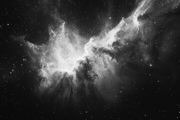 Wall Mural - Black and White Star Filled Sky