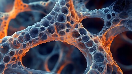 Abstract 3D Render of Interconnected Network of Cells