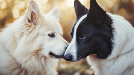 Poster - Two dogs standing together