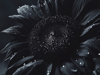 Canvas Print - Black and White Sunflower