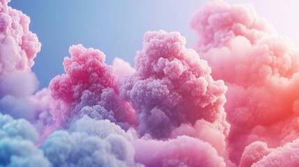 Wall Mural - Colorful Soft Clouds with a Dreamy Pastel Aesthetic in the Sky