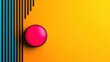 © tonstock - A vibrant pink sphere against a bright yellow background with stylish blue lines, creating a modern, artistic composition.