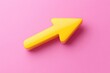 © tonstock - Bright yellow arrow symbol on a pink background, representing direction and guidance in an eye-catching design.