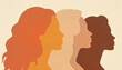 © Khelga Volkova - Silhouettes of women in profile on a neutral background