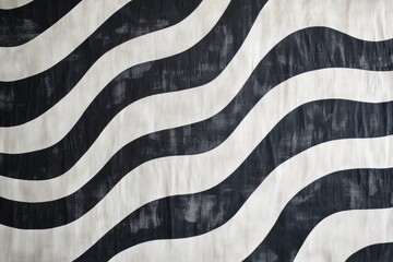 Poster - Elegant black and white wavy pattern on textured fabric creating a modern artistic vibe in interior design. Generative AI
