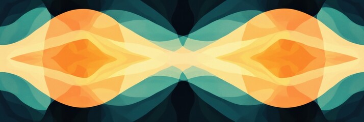 Fototapete - Colorful abstract design featuring vibrant circles and waves with smooth gradients and shapes. Generative AI