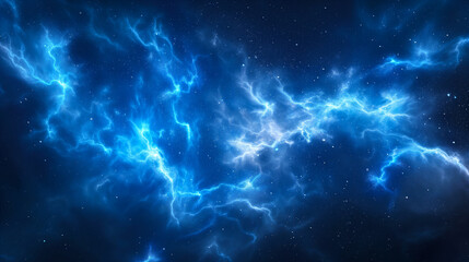 Wall Mural - a stunning blue supernova galaxy filled with luminous energy in the vastness of space. generative ai
