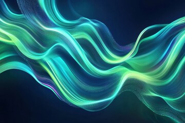 Aufkleber - Abstract waves of color flow gracefully in a digital landscape of vibrant hues and dynamic movement. Generative AI