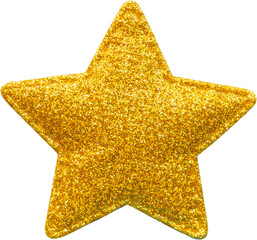 Wall Mural - Golden glitter Christmas star ornament isolated on white background
