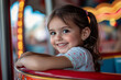 © luismolinero - Little happy caucasian girl in a theme park