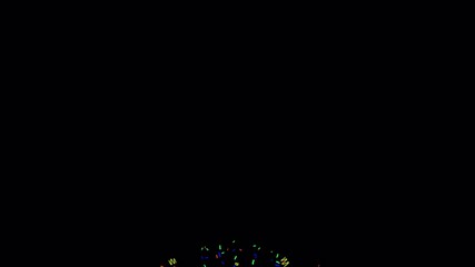 Multicolor confetti exploding centre of the transparent background, alpha channel