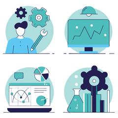 Mastering Tech: Professional Hard Skills Icon Set.  Boost Your Resume! IT icons coding design career