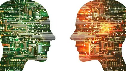 The idea of a woman confronting AI, representing the conflict between humanity and digital images