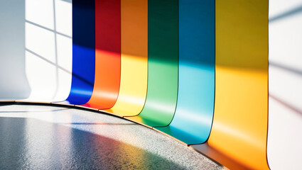 Wall Mural - Abstract design with gradient colored shapes