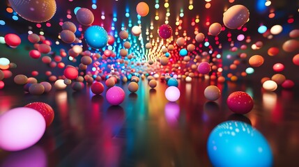 Wall Mural - 3d rendering. abstract background with colorful balls.