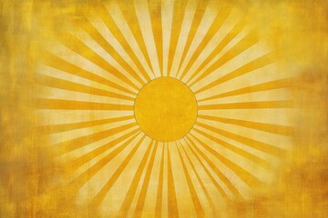 Poster - Sunrise with vibrant rays spreading across a warm yellow background in a serene abstract setting. Generative AI