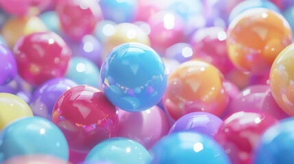 Wall Mural - 3d rendering. beautiful glossy spheres. abstract background.