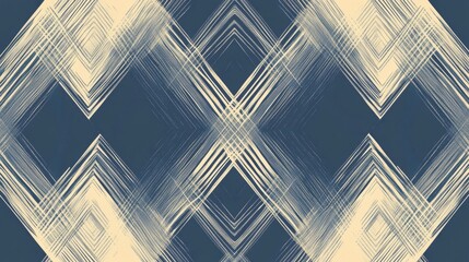 Aufkleber - Vibrant abstract pattern with intersecting lines in shades of blue and cream showcasing modern artistic design. Generative AI