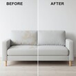 © mamo studios - Sofa before and after dry-cleaning in room