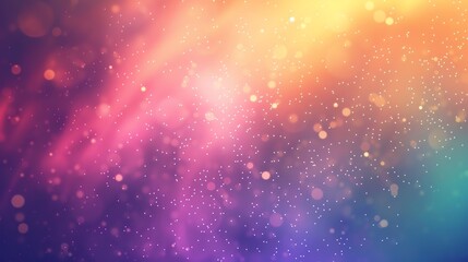 A dreamy, abstract background with a gradient of pink, orange, and blue, and a scattering of white bokeh.