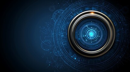 Leinwandbilder - Futuristic Technology Interface Abstract Digital HUD Circular Design with Glowing Blue Elements and