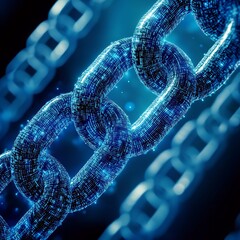 Poster - Digital Chain Link Secure Data Network Blockchain Technology Cyber Security Concept