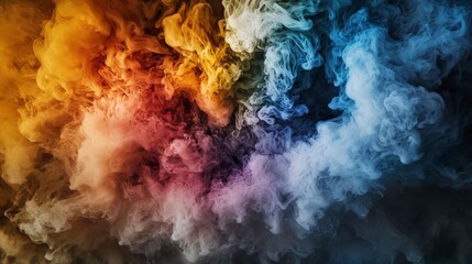 Poster - Ethereal color dispersion cloudlike smoke patterns in soft tones abstract art digital environment aesthetic viewpoint
