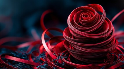 Aufkleber - Cascading concentric red rings forming a stunning art piece artistic studio photography abstract environment close-up view