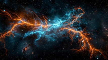 Aufkleber - Cosmic light trails resembling flow of time outer space digital art stellar environment abstract viewpoint