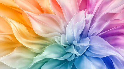 Aufkleber - Gradient rainbow abstract shapes blending in soft patterns art studio digital artwork vibrant colors close-up visual harmony