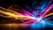 © สมเจตน์ หนูแก้ว - Dynamic laserlike light trails cutting through the air vibrant abstract background digital art nighttime artistic perspective