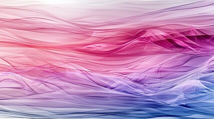 Poster - Dynamic pink and purple waves an abstract digital art aesthetic in a serene horizontal viewpoint