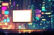 © Abdur - Blank billboard at night in a vibrant Asian city.
