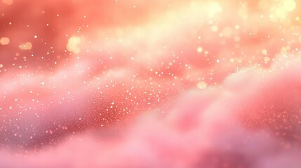 Wall Mural - Color steam cloud. Abstract background. Fantasy fog. Vapor animation. Coral pink glowing soft haze glitter dust particles wave calming motion dynamic layer for title.