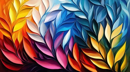 Wall Mural - Decorative oil painting. Vibrant dynamic art. 2d illustration. Texture backdrop mix unique matrix form. Creative natural chaos structure element material creation bitmap figures.