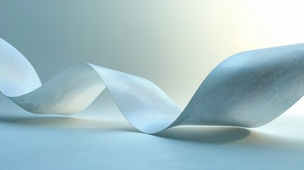 Poster - Abstract swirling light blue ribbon.