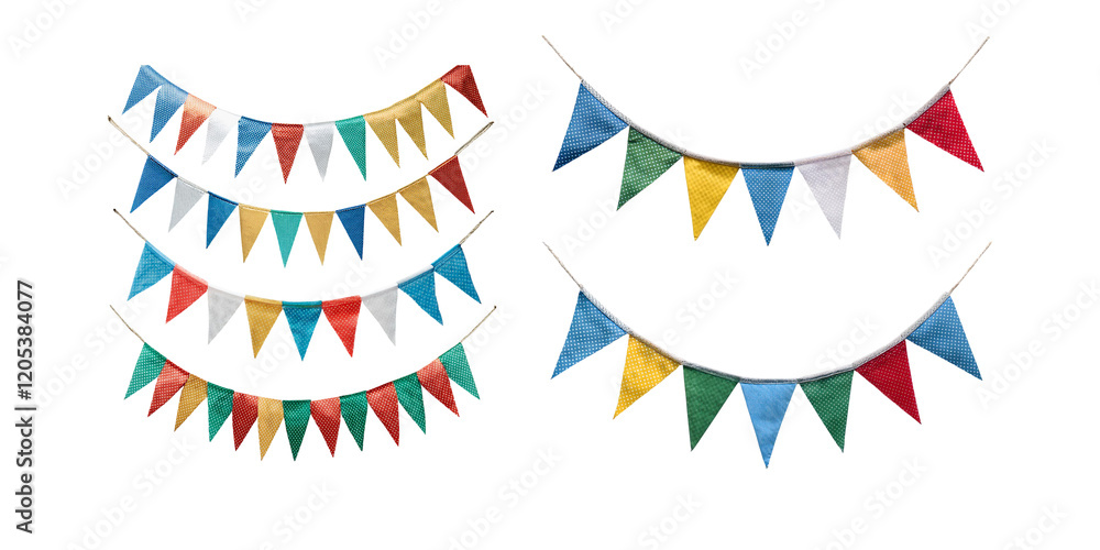 Triangle flag garland for birthday party banner. Fair string pennant ...