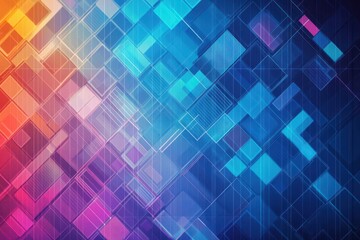 Leinwandbilder - Vibrant Abstract Geometric Background Featuring Colorful Squares in Vivid Colors Creating a Dynamic and Energetic Visual Composition for Modern Design