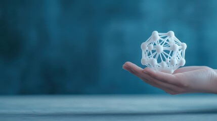 Fototapete - Intricate Representation of Human Anatomy in White Model Held by Hand Emphasizing Education and Understanding of Biological Structures and Functions